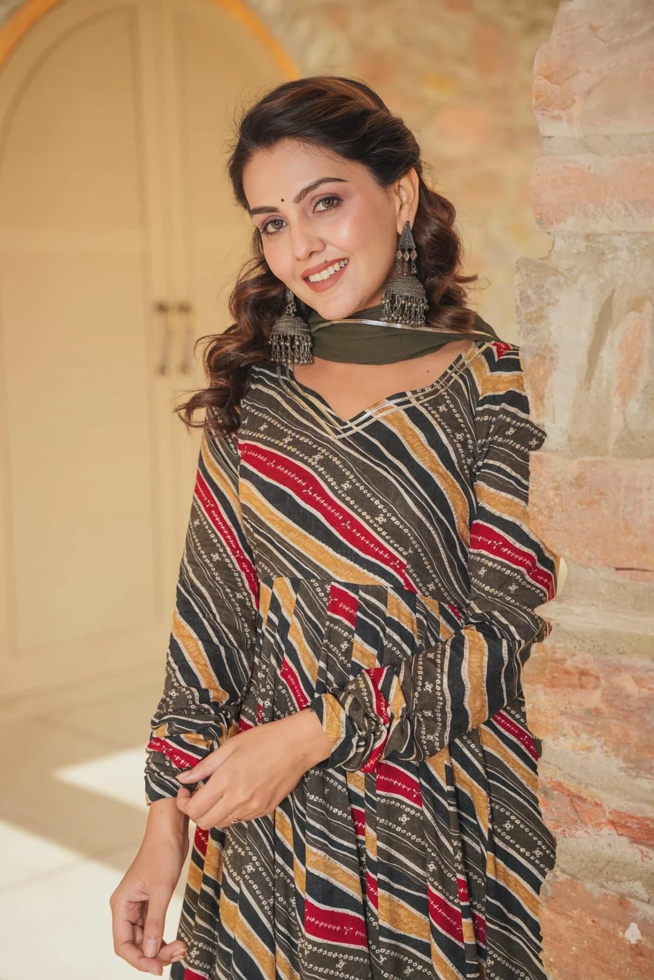 Black Designer Romi Rayon Suit Set with Dupatta - Image 6