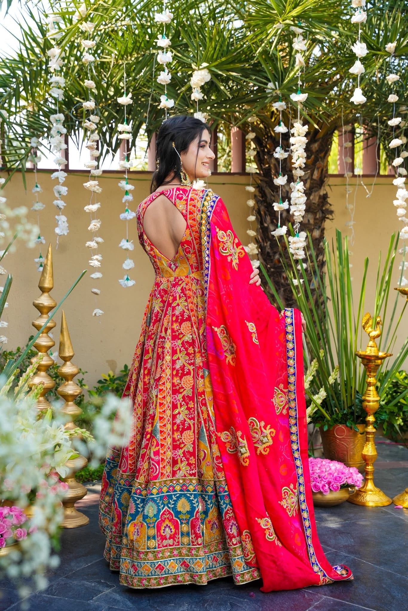 Rudhiraani Heavy Embroidered Wedding Maxi Set - Image 4