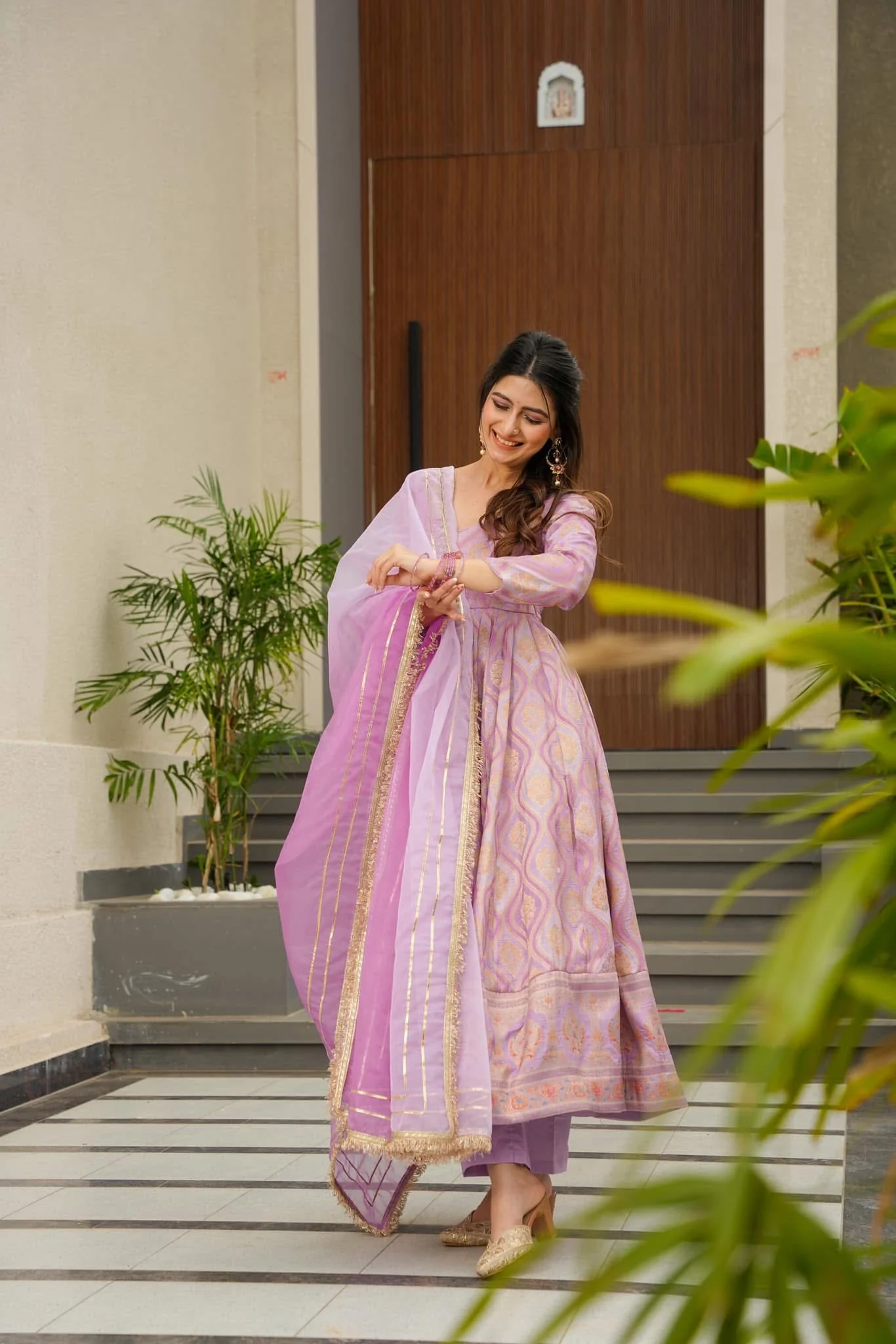 Ruhani Elegance Lavender Suit Set - Image 3