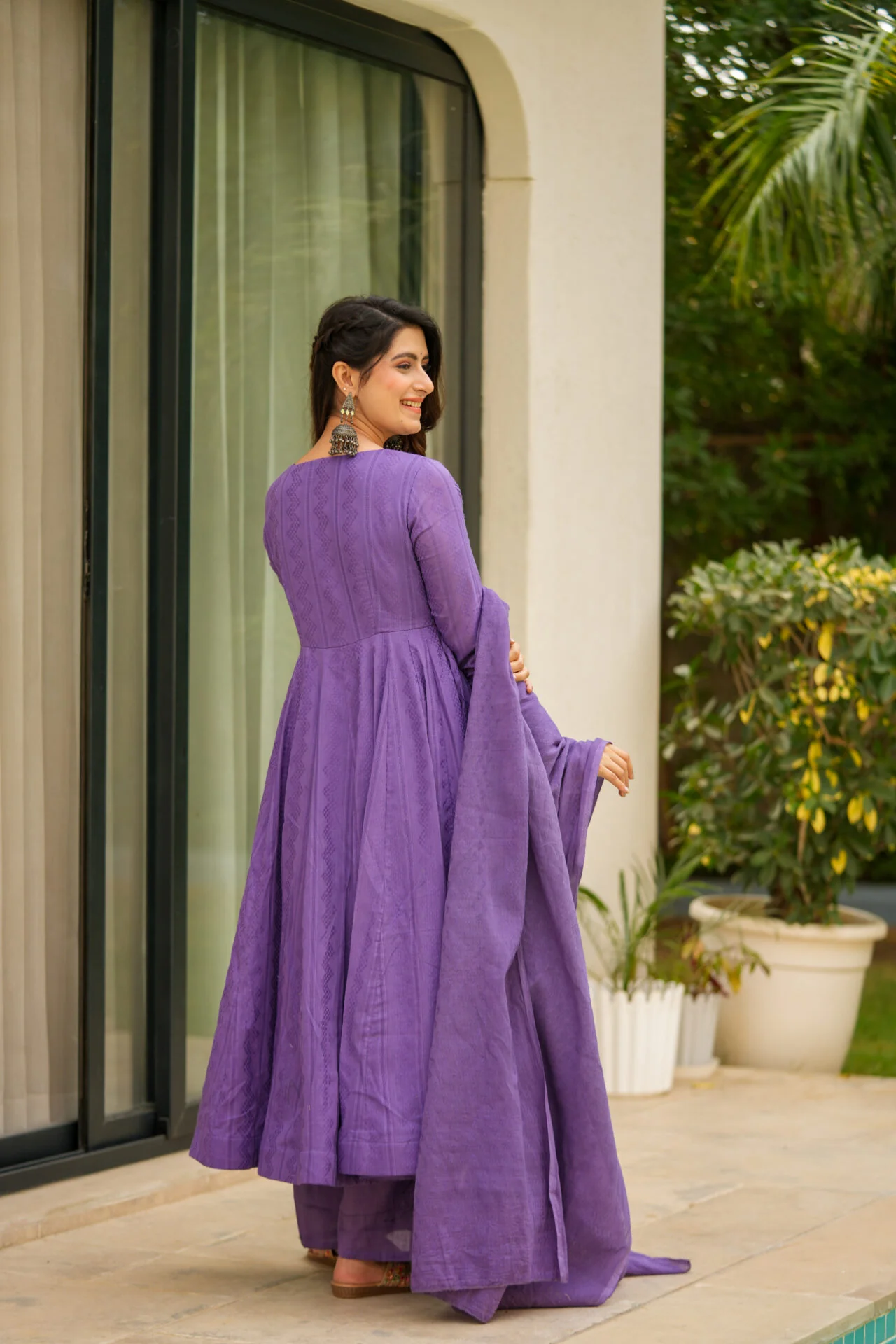 Sheeja purple suit set - Image 5