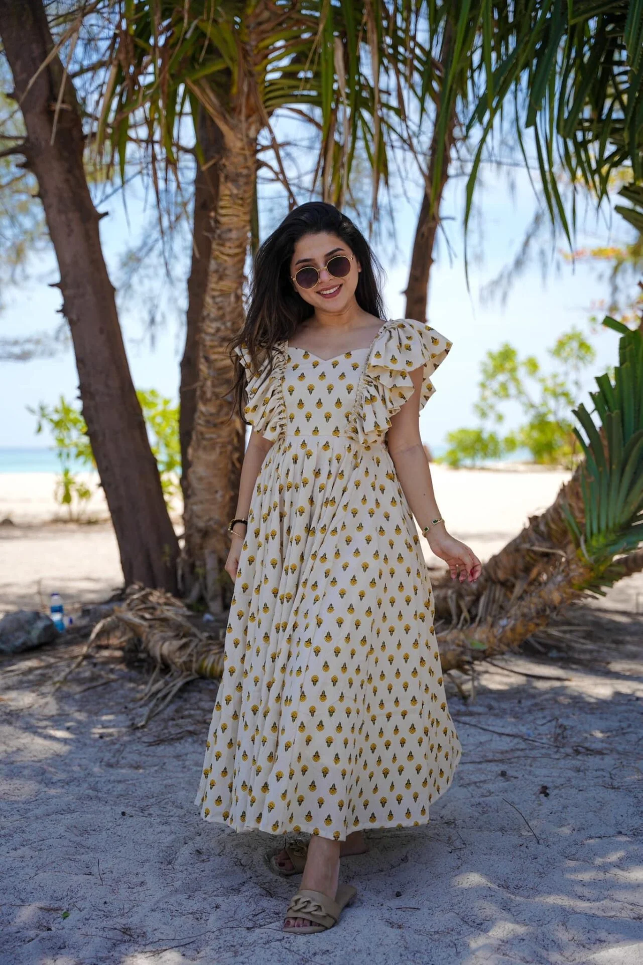 White Petal Designer Sonata Cotton Dress - Image 2