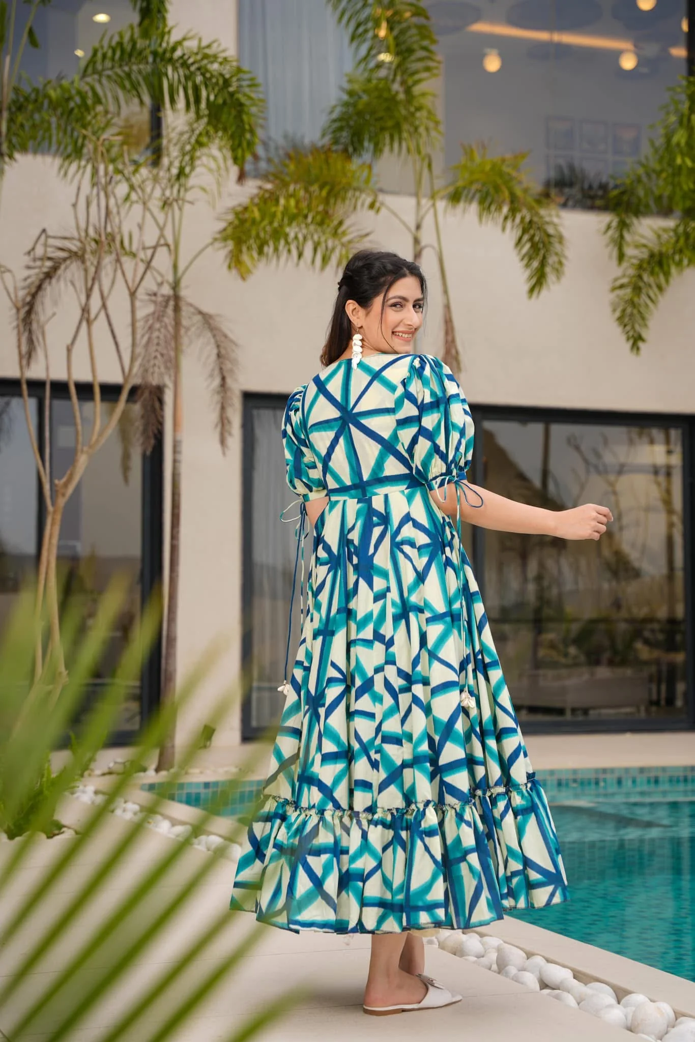 Starlit Maze Cotton Dress - Image 3
