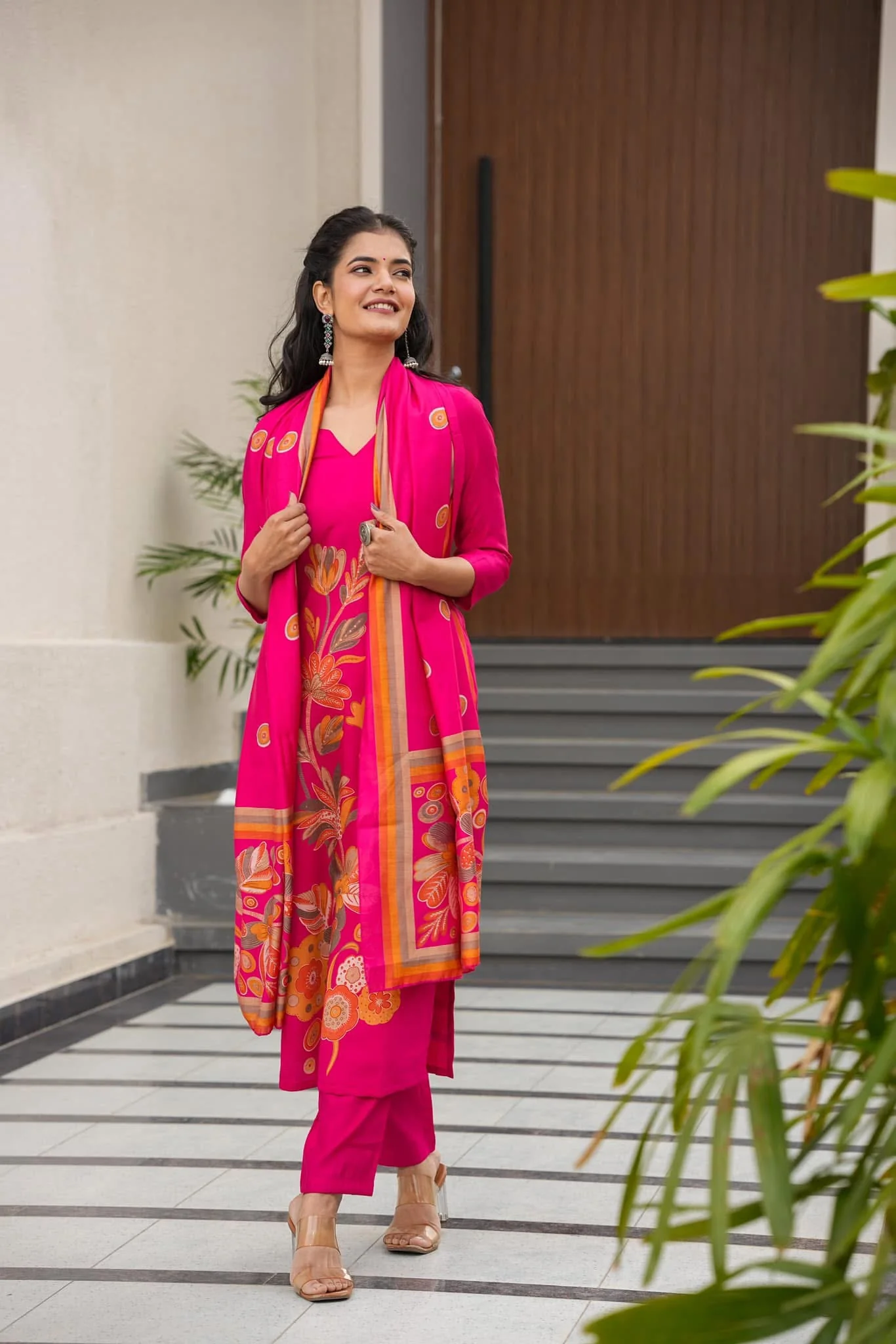 Swan pink muslin suit set - Image 4