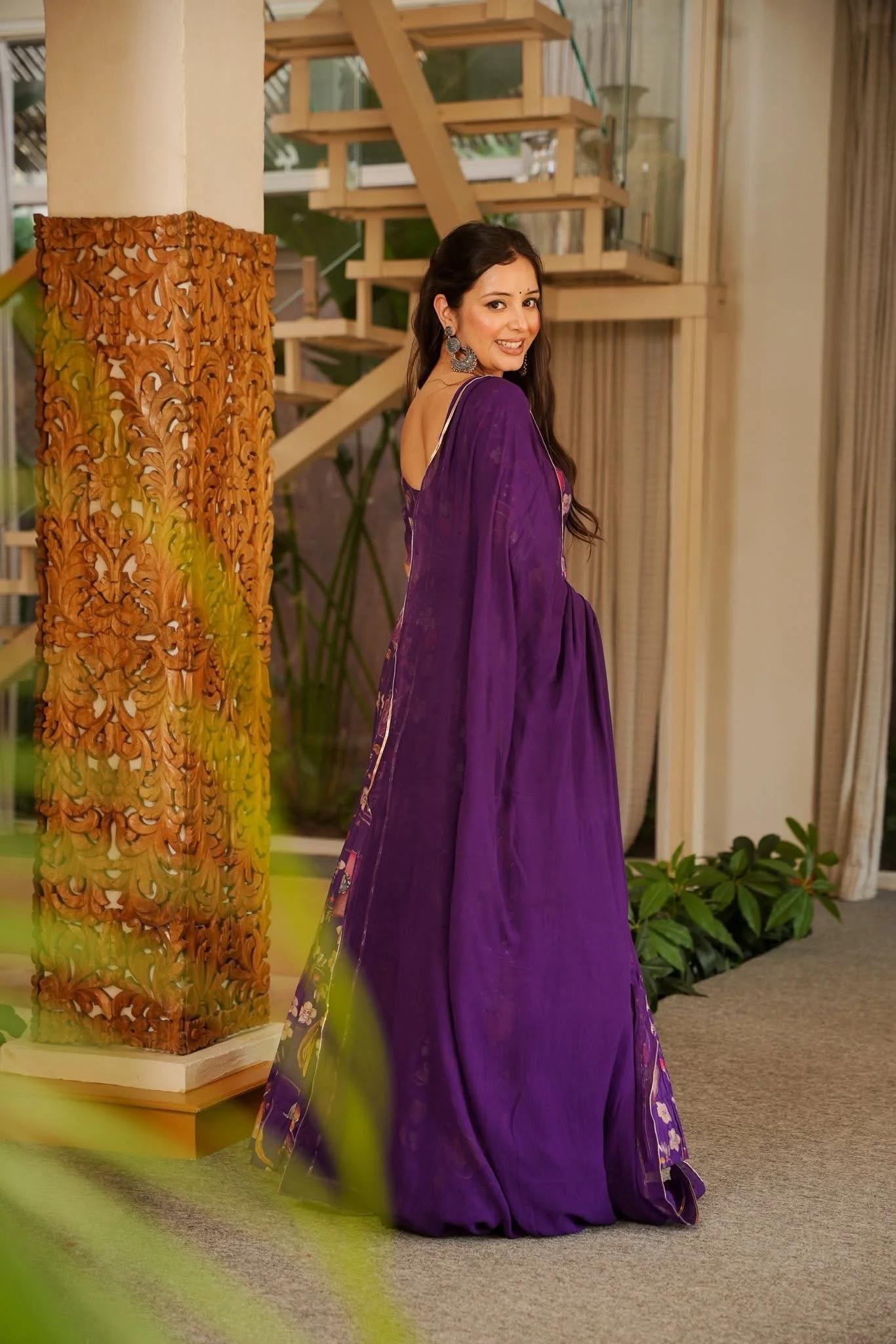 Tria Purple Muslin Maxi Set - Image 6