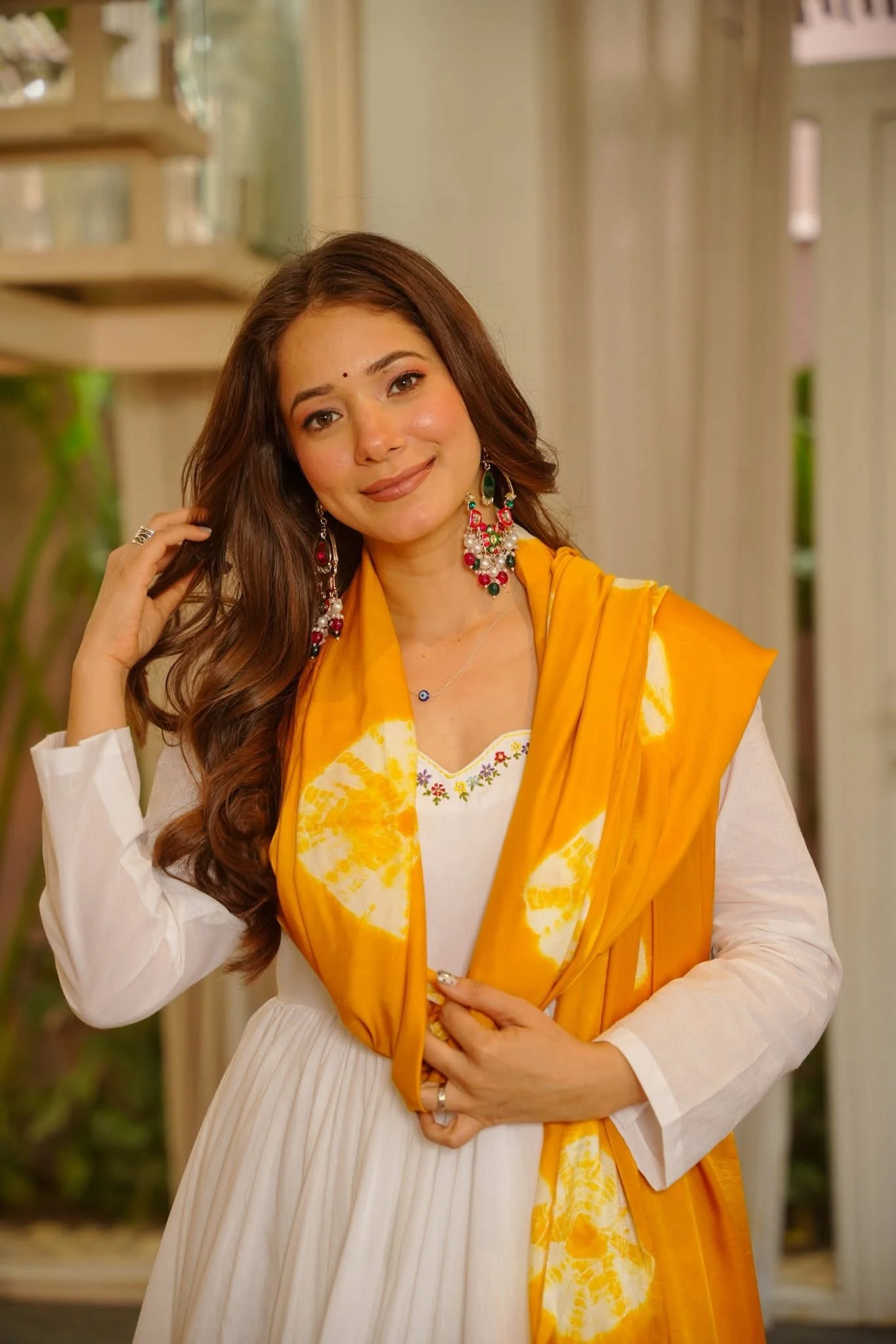 Trupti White Anarkali Suit Set - Image 6