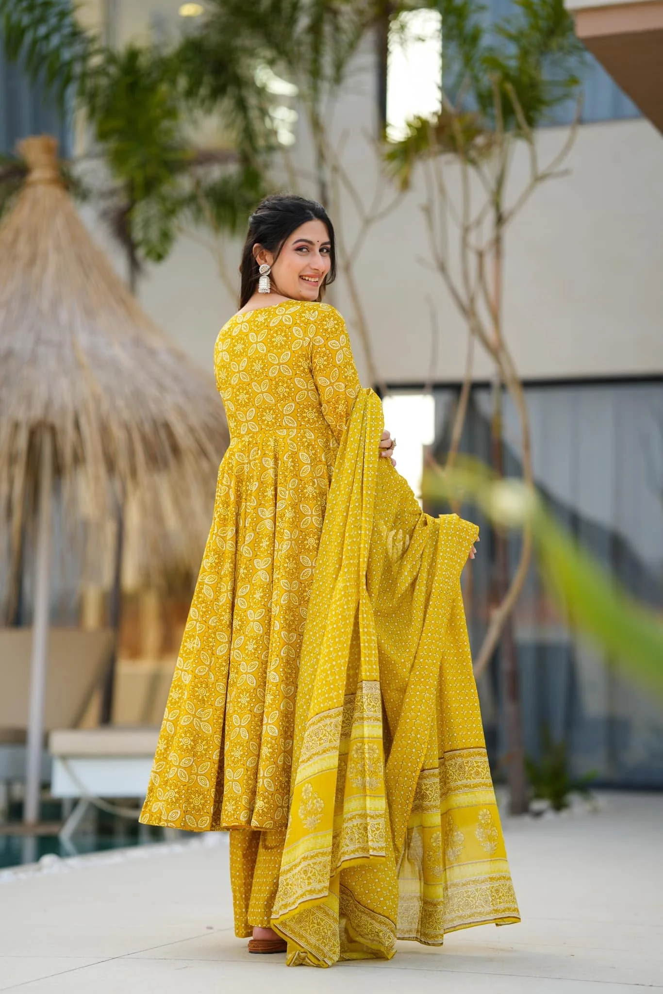 Vastra yellow cotton suit set - Image 6