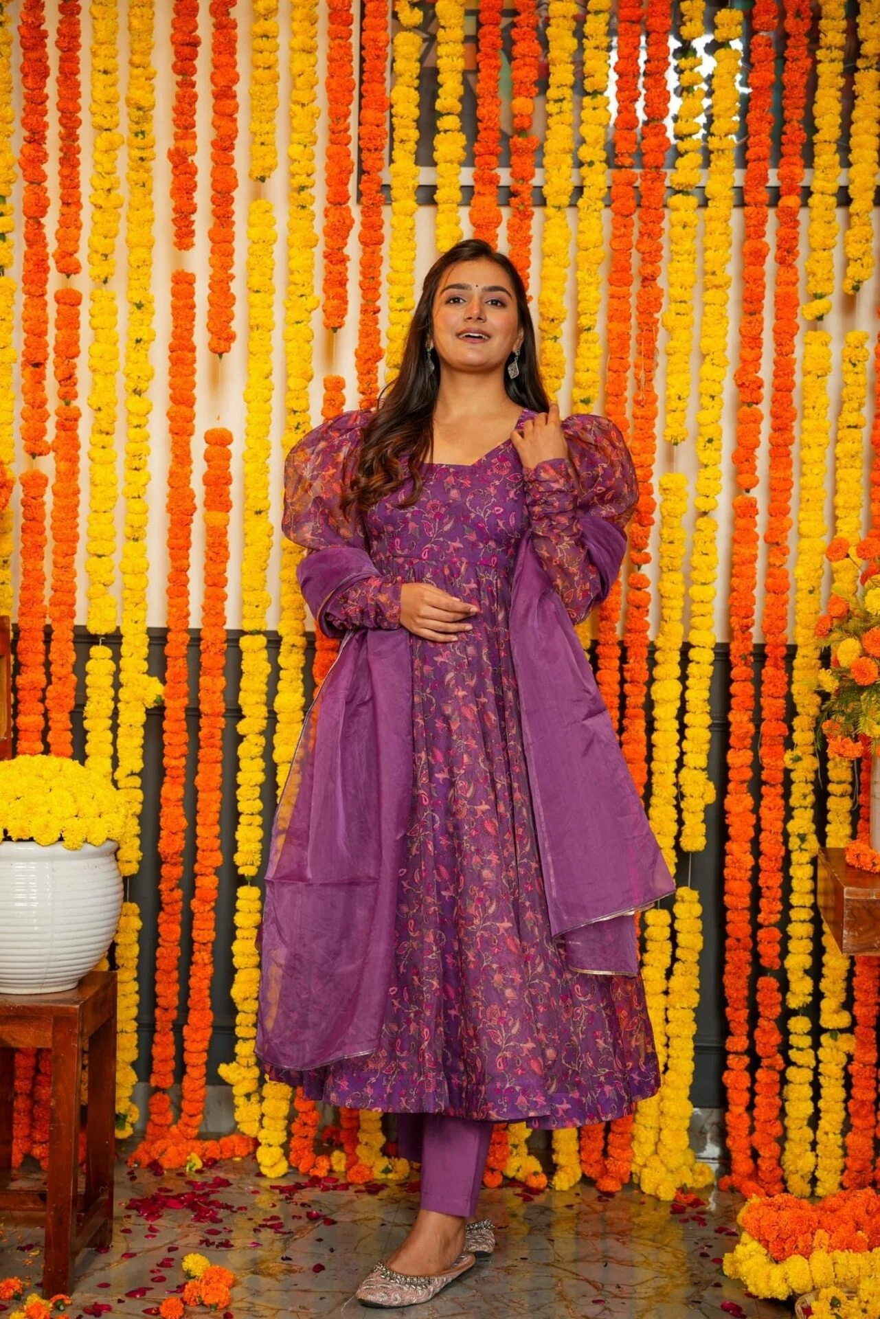 VIBRANT FLORAL ORGANZA SUIT SET - Image 2