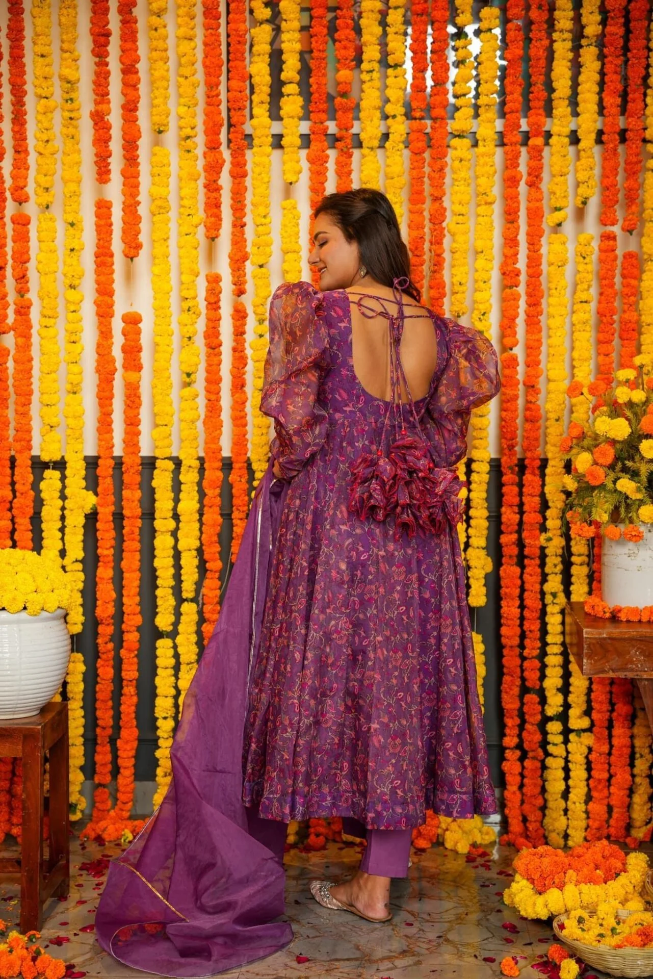 VIBRANT FLORAL ORGANZA SUIT SET - Image 4
