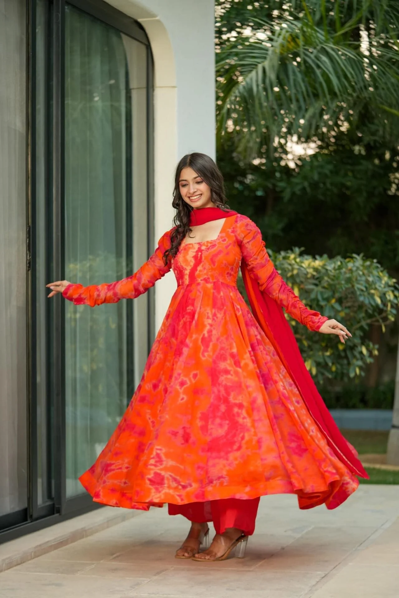 Vibrant rich organza suit set - Image 3