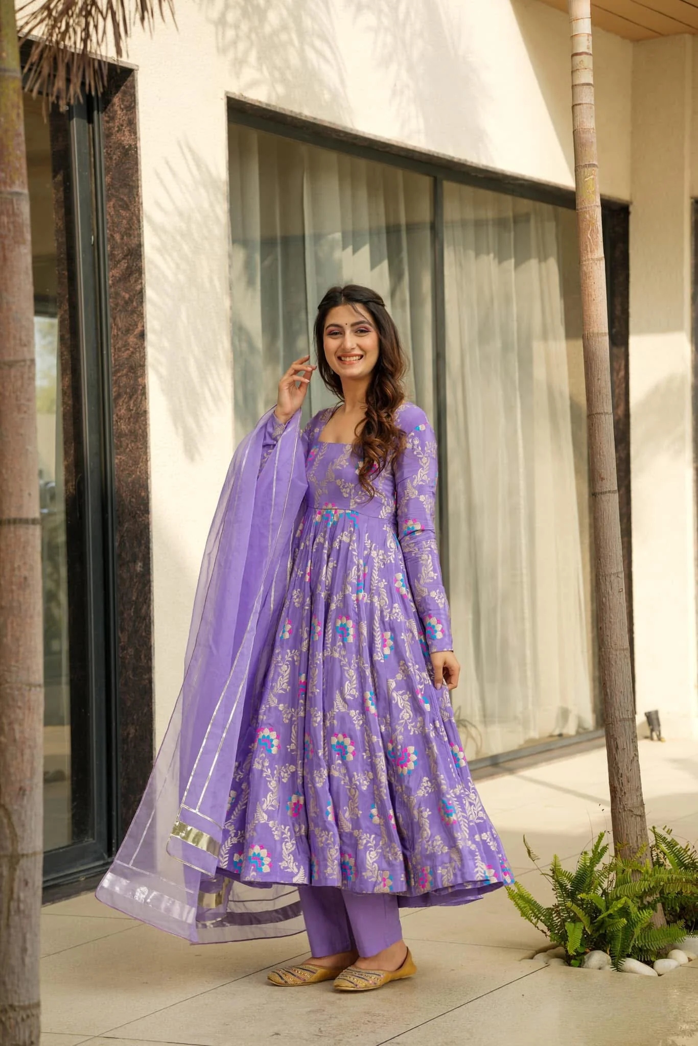 Violet crown silk suit set - Image 3