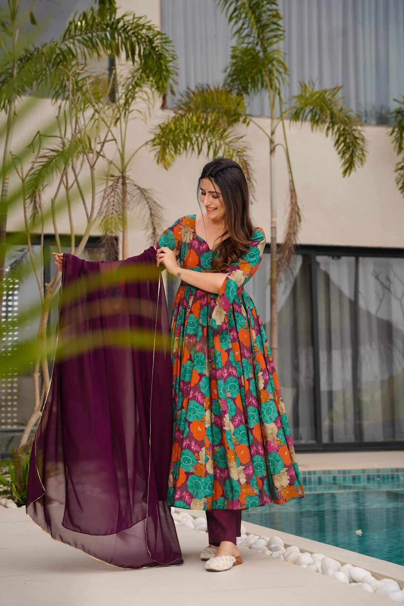 Vivid Harmony Muslin Suit Set - Image 5