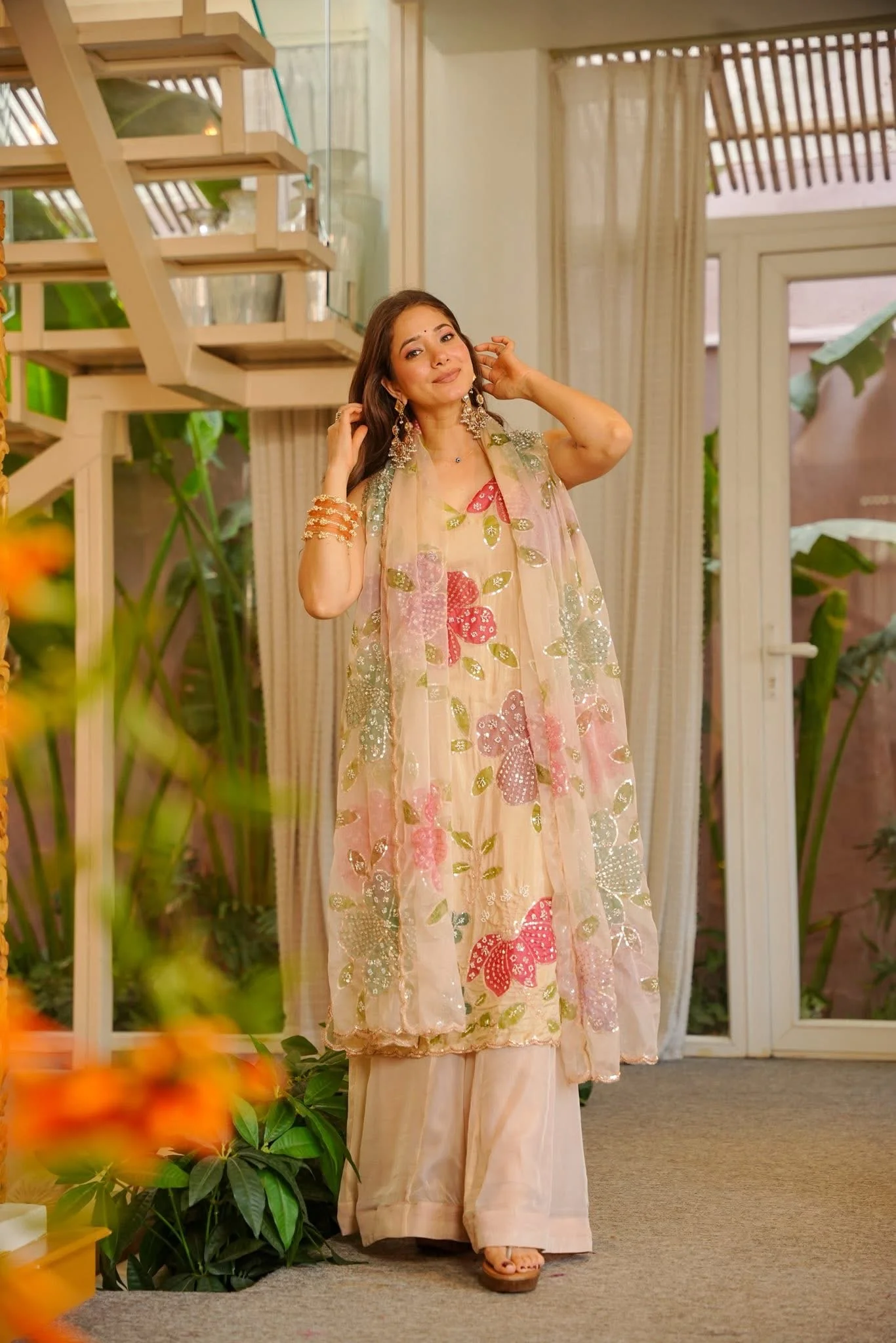 Zanshi Floral Heavy Wedding Kurta Set - Image 2