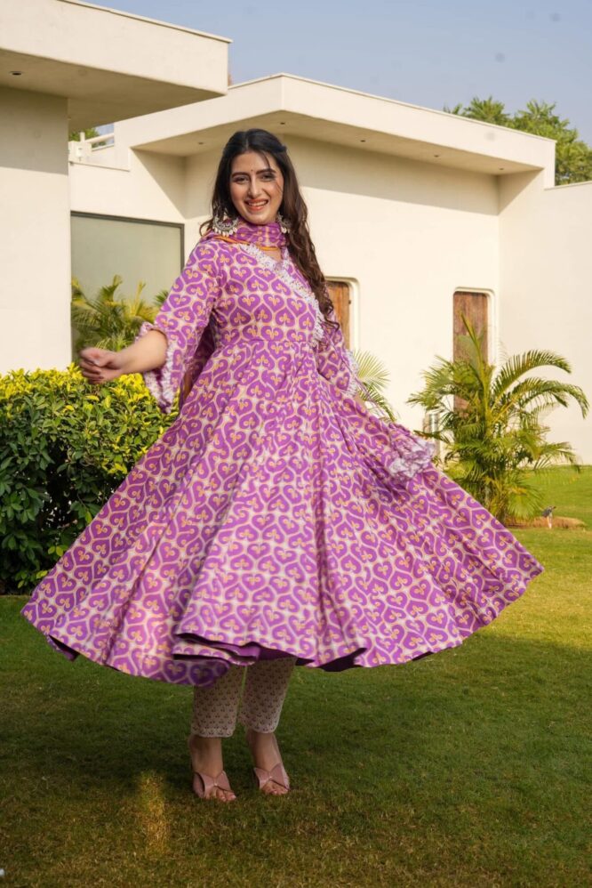 Zoya cotton angrakha suit set - Image 3